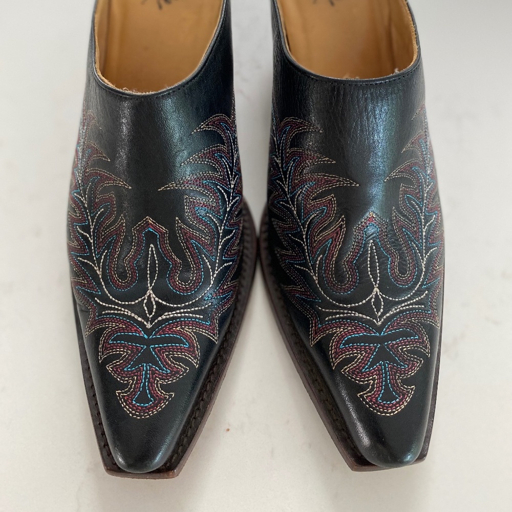 Lucchese Charlie 1 Horse boots, leather mule booties Sz 8